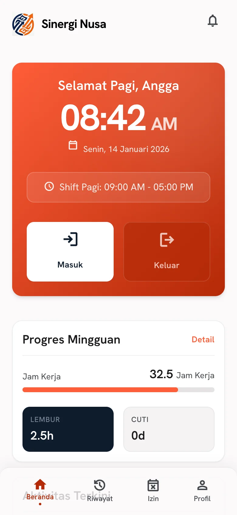 Sinergi Nusa Mobile App — Screenshot 1